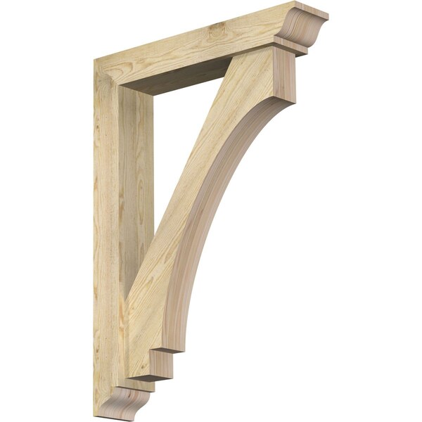 Ekena Millwork Imperial Traditional Rough Sawn Bracket w/ Offset Brace, Douglas Fir, 6"W x 30"D x 42"H BKT0604X30X42IMP01RDF - main
